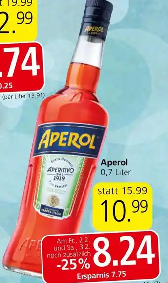 Eurospar APEROL 0,7 Liter Angebot