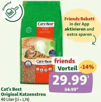 Fressnapf Cat's Best Original Katzenstreu 40 Liter Angebot
