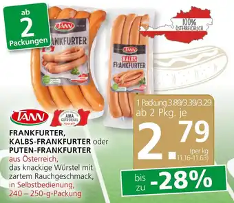 SPAR Gourmet FRANKFURTER, KALBS-FRANKFURTER oder PUTEN-FRANKFURTER aus Österreich, Angebot
