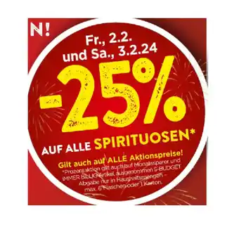 Eurospar 25% AUF ALLE SPIRITUOSEN EUROSPAR Angebot