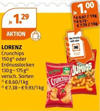 Müller LORENZ Crunchips 150 g¹ oder Erdnusslocken 130g-175 g Angebot