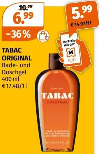 Müller TABAC ORIGINAL Bade- und Duschgel 400 ml Angebot