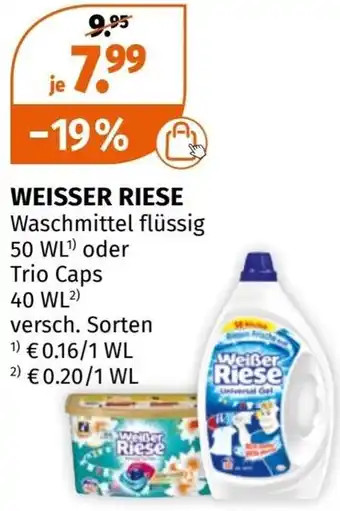 Müller WEISSER RIESE Waschmittel flüssig Angebot