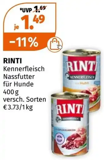 Müller RINTI Kennerfleisch Nassfutter für Hunde 400g Angebot