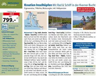 Lidl Kroatien Inselhüpfen Mit Rad & Schiff in der Kvarner Bucht 7 Nächte p.P. ab Angebot
