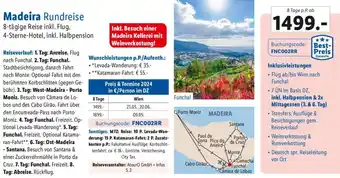 Lidl Madeira Rundreise 8 Tage p.P Angebot