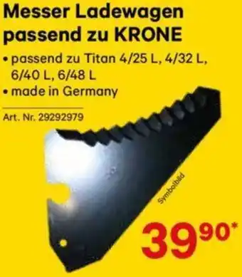 Lagerhaus Messer Ladewagen passend zu KRONE Angebot