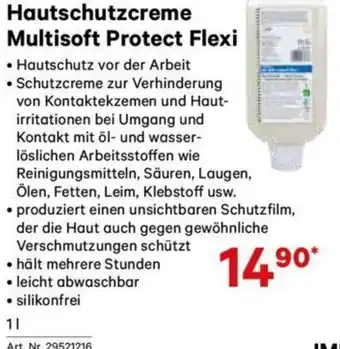 Lagerhaus Hautschutzcreme Multisoft Protect Flexi Angebot