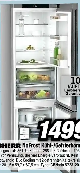Red Zac LIEBHERR NoFrost Kühl-/Gefrierkombination Angebot