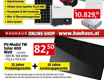 Bauhaus PV-Modul TW Solar 400 Watt 31541402 Angebot