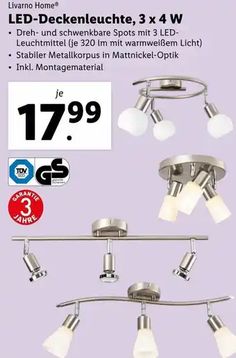 Lidl LED-Deckenleuchte 3x4 W Angebot