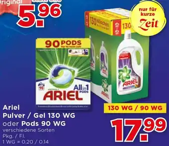 Unimarkt Ariel Pulver /Gel 130 WG Oder Pods 90 Wg Angebot