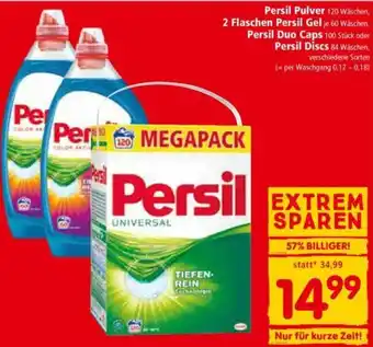 Interspar Persil Pulver,2 Flaschen Persil Gel,Persil Duo Caps,Persil Discs Angebot