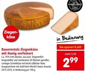 Interspar Bauernstolz Ziegenkäse Mit Honig Verfeinirt 100 g Angebot