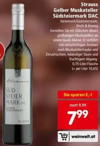 Interspar Strauss Gelber Muskateller Südsteiermark DAC Angebot