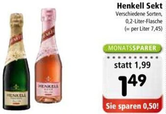 Interspar Henkell Sekt 0,2 Liter Angebot