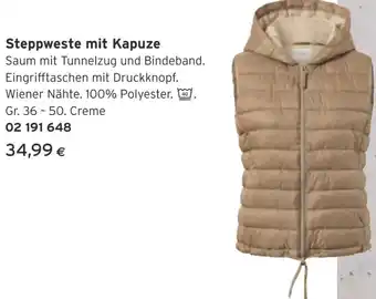 Tchibo Eduscho Steppweste mit Kapuze Angebot