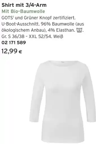 Tchibo Eduscho Shirt mit 3/4-Arm Angebot