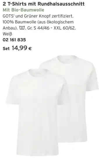 Tchibo Eduscho 2 T-Shirts mit Rundhalsausschnitt Angebot