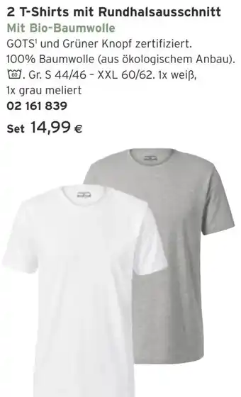 Tchibo Eduscho 2 T-Shirts mit Rundhalsausschnitt Angebot