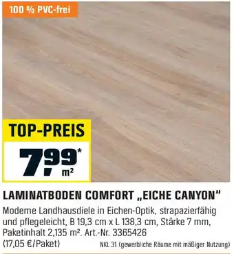 OBI LAMINATBODEN COMFORT ,EICHE CANYON Angebot