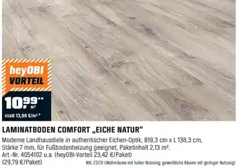OBI LAMINATBODEN COMFORT ,EICHE NATUR Angebot