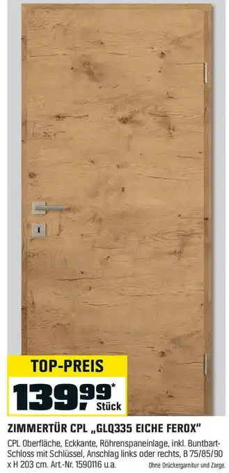OBI ZIMMERTÜR CPL ,GLQ335 EICHE FEROX Angebot