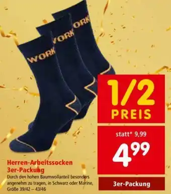 Interspar Herren-Arbeitssocken 3er-Packung 39/42-43/46 Angebot