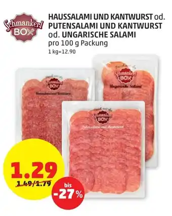 PENNY Haussalami Und Kantwurst od. Ungarische Salami 100g Angebot