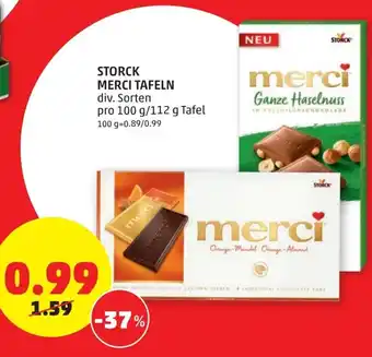 PENNY Storck Merci Tafeln 100g/112 g Angebot