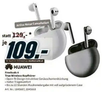 Media Markt Huawei True Wireless Kopfhörer Angebot