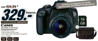 Media Markt Canon EOS 2000D + EF-S18-55 mm Spiegelreflexkamera-Set Angebot