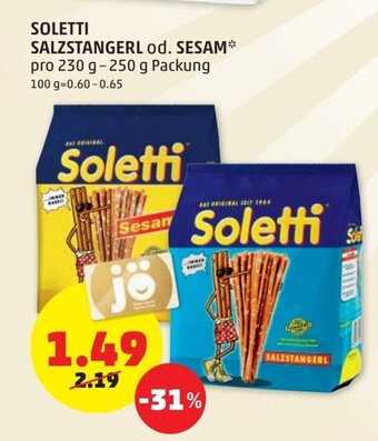 PENNY Soletti Salzstangerl od. Sesam 230-250 g Angebot