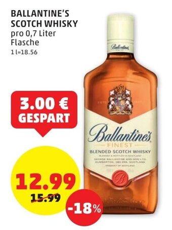 PENNY Ballantine's Scotch Whisky 0.7 Liter Angebot