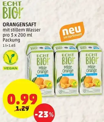 PENNY Orangensaft 3x200 ml Angebot