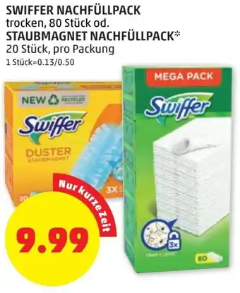 PENNY Swiffer Nachfüllpack 80 Stück, Staubmagnet Nachfüllpack 20 Stück Angebot