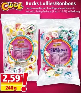 Norma Rocks Lollies/Bonbons Hartkaramelle mit Fruchtgeschmack einzeln verpackt, 240-g Angebot