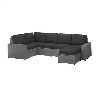 IKEA SollerÖn Modulecksofa 4-sitzig/außen, mit Hocker dunkelgrau/järpön/duvholmen anthrazit Angebot