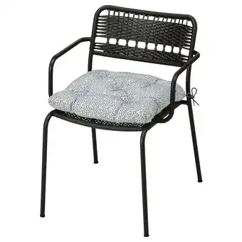 IKEA LÄckÖ Armlehnstuhl/außen, dunkelgrau/klösan blau Angebot
