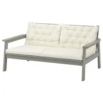 IKEA Bondholmen 2er-sofa/außen, grau las./kuddarna beige Angebot