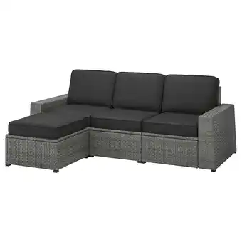 IKEA SollerÖn 3er-sitzelement/außen, mit Hocker dunkelgrau/järpön/duvholmen anthrazit Angebot