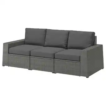 IKEA SollerÖn 3er-sitzelement/außen, dunkelgrau/frösön/duvholmen dunkelgrau, 223x82x88 cm Angebot