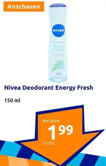 Action Nivea Deodorant Energy Fresh 150ml Angebot