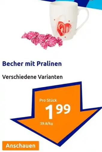 Action Becher mit Pralinen Angebot