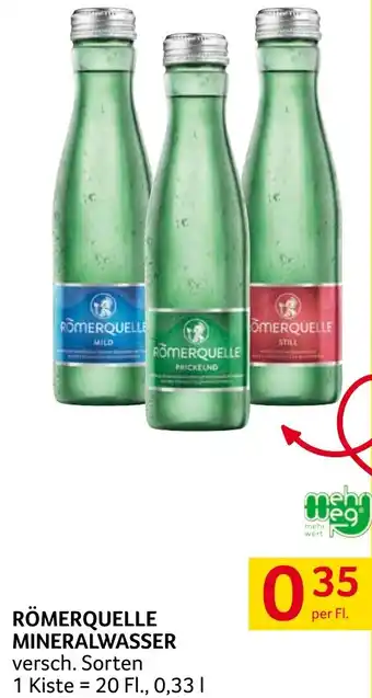 Transgourmet RÖMERQUELLE MINERALWASSER 0.33L Angebot