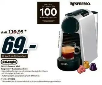 Media Markt EN85. S E Essenza Mini Nespresso - Kapselmaschine Angebot