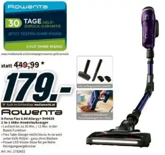 Media Markt Rowenta X-Force Flex 8.60 Allergy + RH9639 2-In 1 Akku-Handstaubsauger Angebot