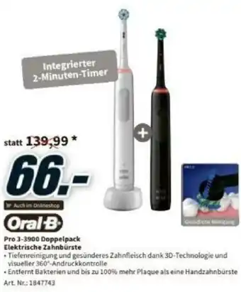 Media Markt Pro 3-3900 Doppelpack Elektrische Zahnbürste Angebot