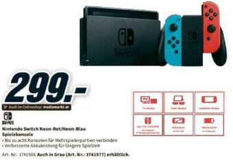 Media Markt Nintendo Switch Neon-Rot/Neon-Blau Spielekonsole Angebot