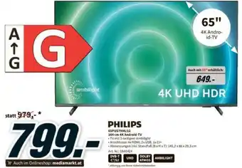 Media Markt Philips 65PUS7906/12 164 cm 4k Android-TV Angebot